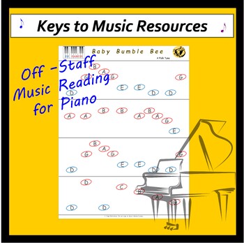 Preview of PreReading Music for Piano - Baby Bumble Bee