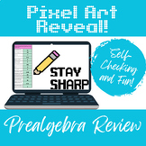 Prealgebra Review/Post Math 8 Check Pixel Art Reveal Self-