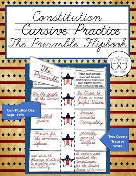 Preview of Preamble Cursive Practice Flipbook