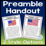 Preamble to the United States Constitution Handout or Post