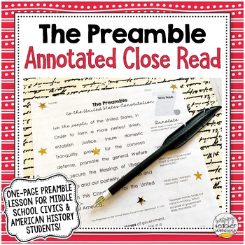 Preview of Preamble to the Constitution Annotated Close Read
