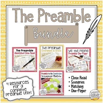 Preview of Preamble to the Constitution Activity Bundle - for Civics & American History