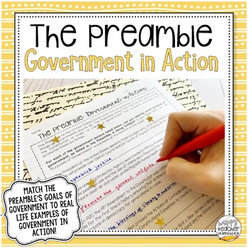 Preview of Preamble to the Constitution Activity - Government In Action