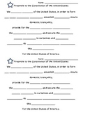 Preamble to the Constitution Quick Quiz