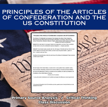 Preview of Principles of the Articles of Confederation and the US Constitution