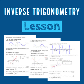 Preview of Precalculus: Inverse Trigonometry Lesson Notes