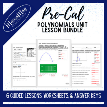 Preview of Precalculus - Polynomials Unit Lesson Plans & Worksheets Bundle