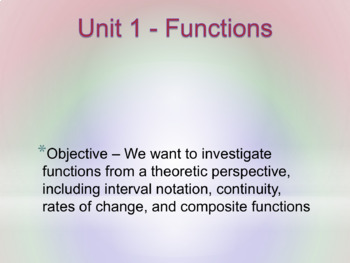 Preview of Precalculus Unit 1 Bundle - Introduction to Functions (22 Days)