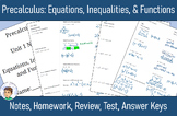 Precalculus Unit 1 - Equations, Inequalities: Notes, HW, R