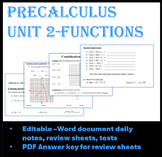 Precalculus Unit 2 Functions