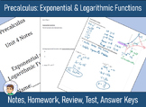 Precalculus Unit 4 - Exponential, Log Functions: Notes, HW