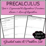 Precalculus Unit 4 Lesson 3 - Laws of Logarithms