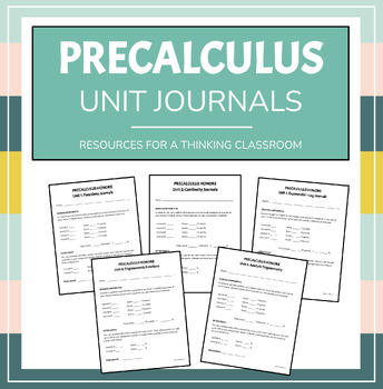 Preview of Precalculus Unit Journals 1-5