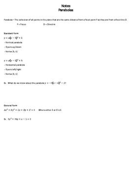 precalculus homework worksheet hyperbolas day 1