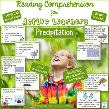 Preview of Precipitation Informational Text About Weather for Active Learners