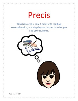 Preview of Precis- How to write a precis for reading comprehension, main idea and summaries