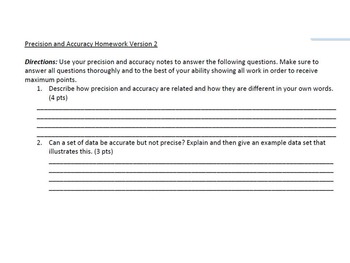 accuracy precision and measurement homework answers