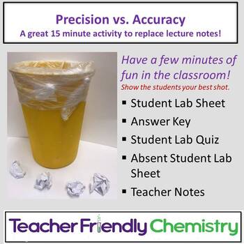 Preview of Chemistry Activity: Precision vs. Accuracy Paper Toss, PPT, Wm Up, Exit Ticket