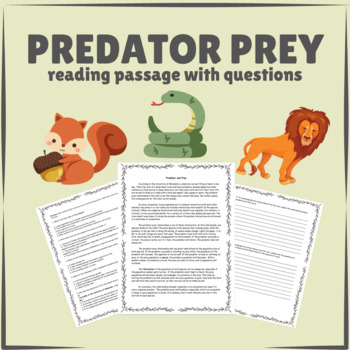 Preview of Predator Prey Reading Passage With Standards Based Questions