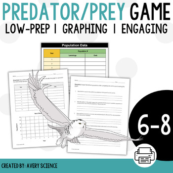 Preview of Predator Prey Simulation Game & Graph Activity
