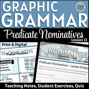 Preview of Predicate Nominatives - English Grammar Lesson 13 - Print & Digital
