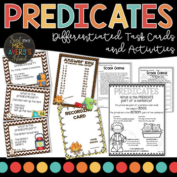 Preview of Predicates | Parts of Speech Task Cards
