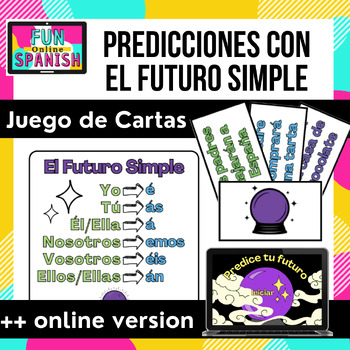 Preview of Predicciones con futuro simple: Juego de Cartas Imprimibles + Online Game