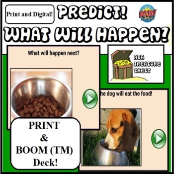 Preview of Predict What Will Happen Next Autism ABA Therapy, PRINT & BOOM (TM) Deck