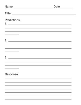 Predict and Respond worksheet by The World of Mrs. B. | TPT