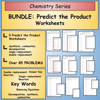 Preview of Predict the Product of Chemical Reactions Chemistry Worksheets