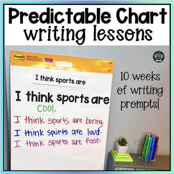 Preview of Predictable Chart Writing Prompts Curriculum Lessons for Special Education Set 4