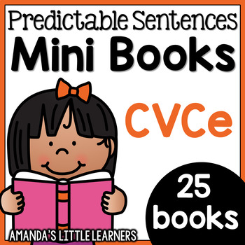 Preview of Predictable Sentences Mini Books - CVCe Words