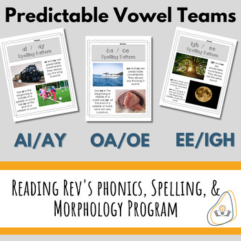 Preview of Predictable Vowel Teams for Intermediate Grades- Orton Gillinghman Print and Go!