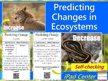 Preview of Predicting Changes in Ecosystems Task Cards with QR Codes