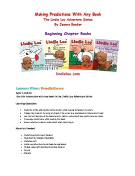 Preview of Predicting Lesson Plan To Teach Any Book in the Lindie Lou Adventure Series