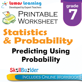 Preview of Predicting Using Probability Printable Worksheet, Grade 7