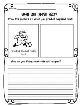 making predictions worksheets what happens next tpt