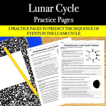 Preview of Lunar Cycle & Moon Phases Worksheets