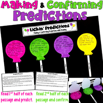 Preview of Making Predictions Worksheets and Craftivity with Four Practice Passages