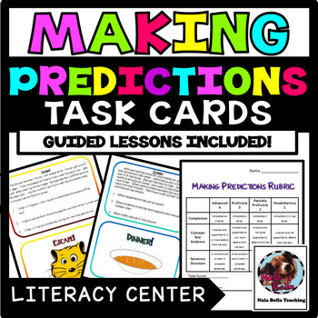 Preview of Making Predictions Task Cards and Literacy Center