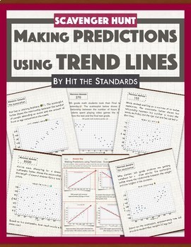 Preview of Predictions from Scatterplots using Trend Lines (best fit) -SCAVENGER HUNT
