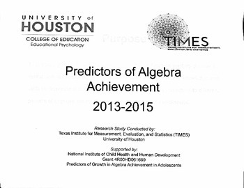 Preview of Predictors of Algebra I Achievement