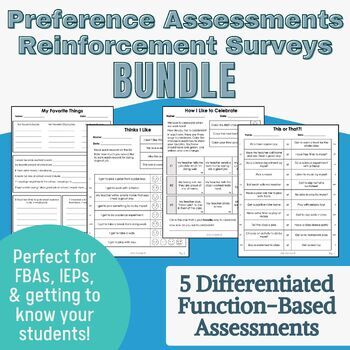 Preview of Preference Assessment & Reinforcement Survey BUNDLE for Special Education & FBAs