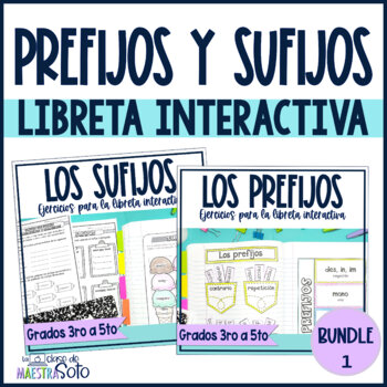 Preview of Prefijos y sufijos Spanish prefixes and suffixes Bundle Interactive Notebook