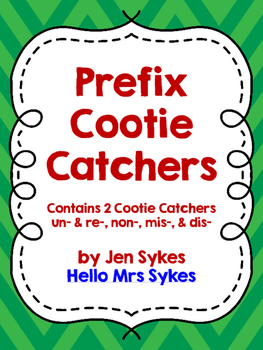 Preview of Prefix Cootie Catcher un-, re-, non-, mis-, dis-