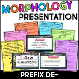 Prefix DE- Teaching Slides & Guided Notes with Practice