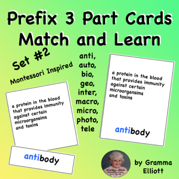 Preview of Prefix Definition Cards - inter, tele, bio, auto, geo, micro, photo, anti, macro