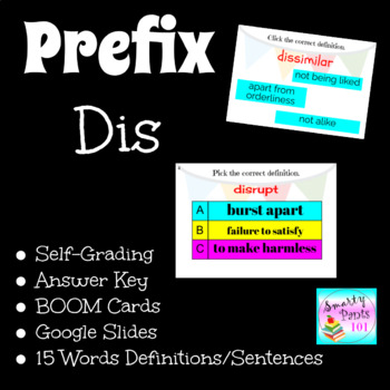Preview of Prefix Dis Words Digital Boom Deck and Google Slides