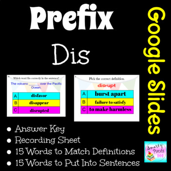 Preview of Prefix Dis Words Digital Google Slides™