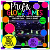 Prefix Glow Games! Editable Classroom Transformation Prefi